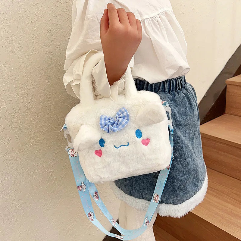 Sanrio Bag Kawaii Kuromi Cinnamoroll My Melody Cartoon Anime Plush Handbag Cosmetic Bag Travel Storage Bag Women Girl Gifts - Tasawoq