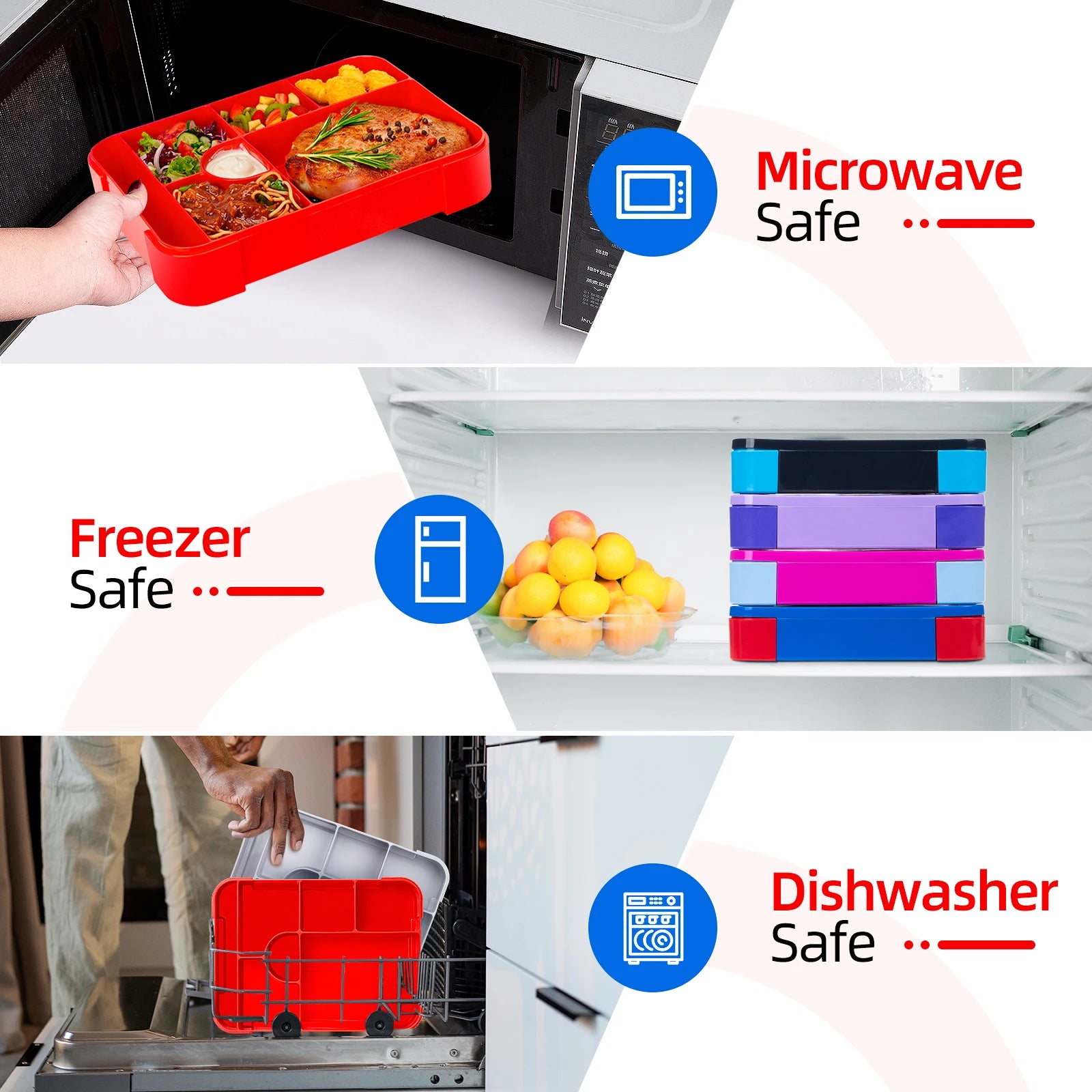 Adorable Pattern Kids Lunch Box Portable Divided Microwave Oven Bento Box Leakproof Food Container For back to school kitchen