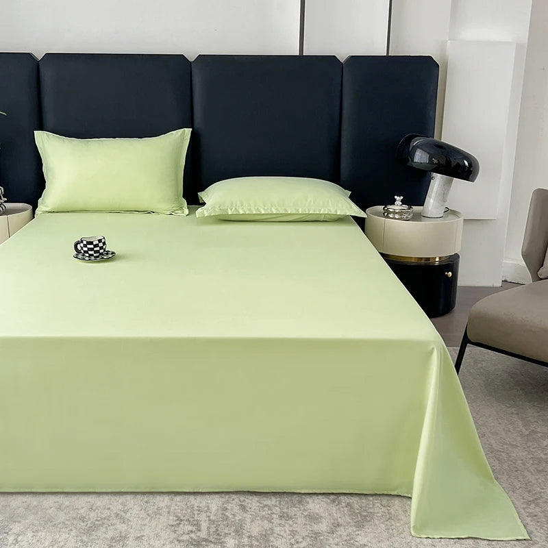One Solid Color Simple Sheet Machine Washable Single Double Bed Linen Student Dormitory Sheet (pillowcase Not Included)
