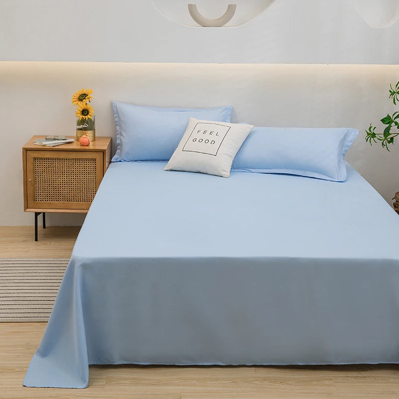 One Solid Color Simple Sheet Machine Washable Single Double Bed Linen Student Dormitory Sheet (pillowcase Not Included)