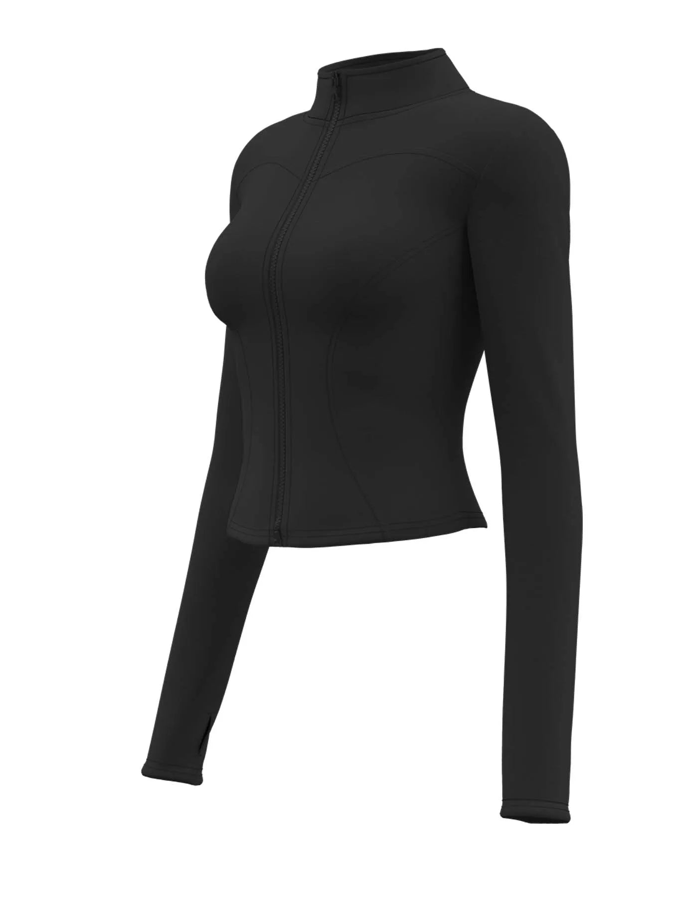 High Quality Waist Slimming Training Tops Women's Tight Stand Collar Full Zipper long Sleeves Fitness Running Yoga shirts - Tasawoq