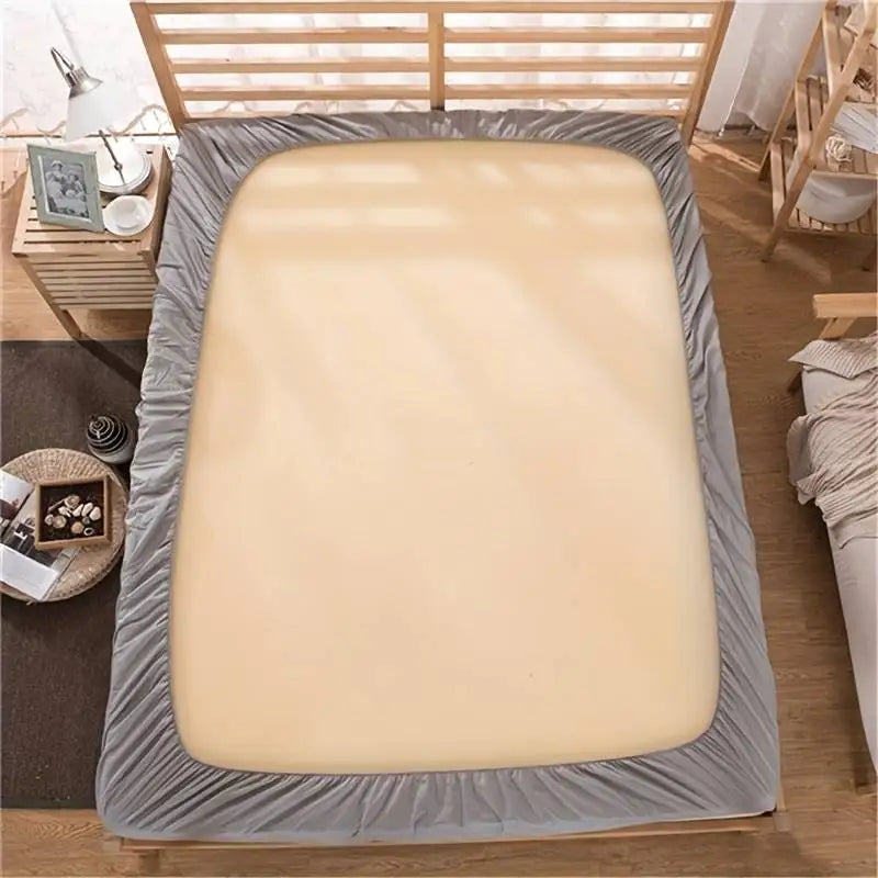 Safe Waterproof Mattress Protector, Soft Comfortable Breathable Solid Color Bedding Mattress Cover Fitted, Machine Washable - Tasawoq
