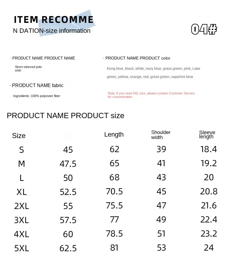 2024 Solid Color Polo Shirt Men's Business Polo Collar Half sleeved Top 2024 Summer Casual Short sleeved T-shirt for Men an - Tasawoq