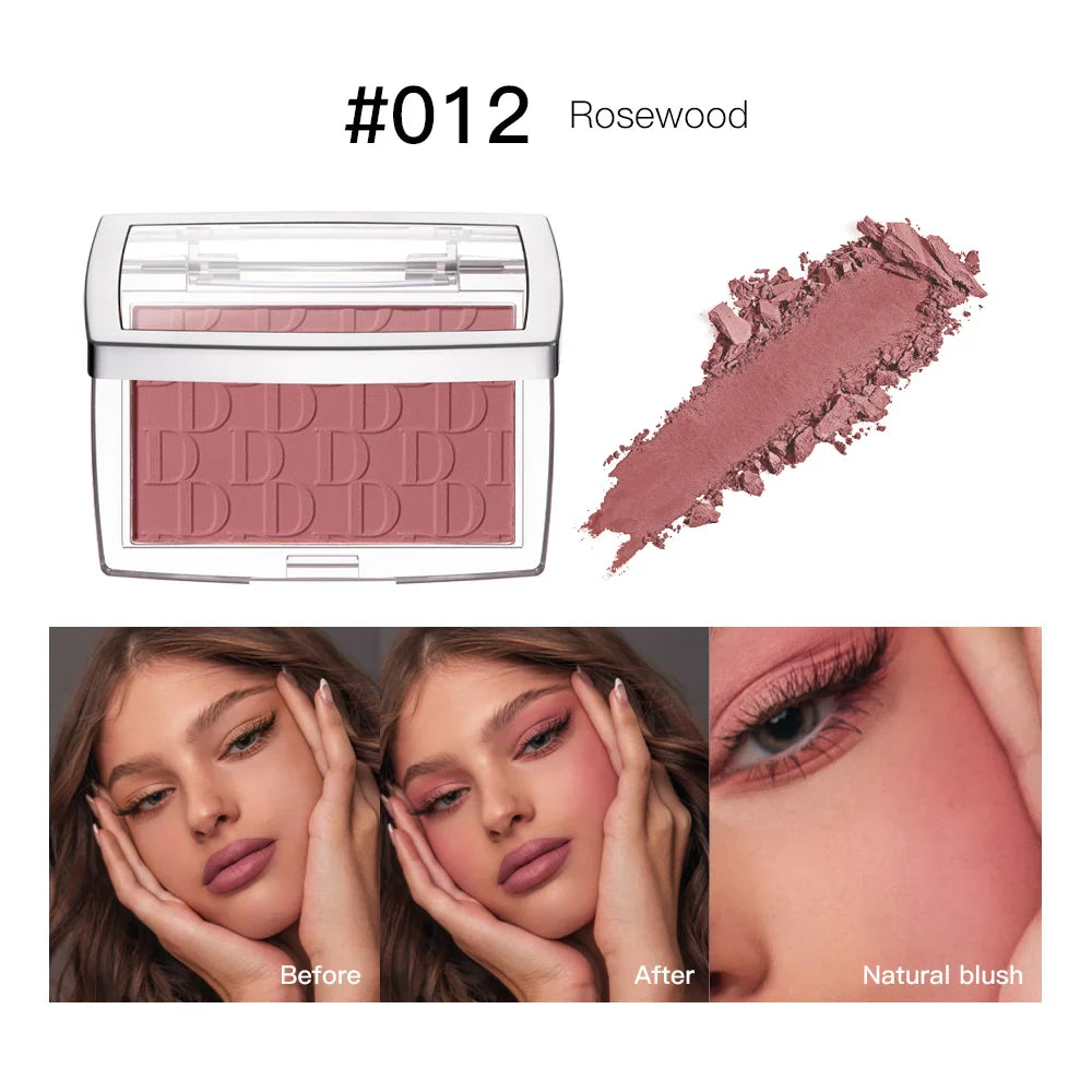 Blush Matte Natural Cheek Tint Brighten Face Waterproof Face Contouring Cosmetics Blush Powder Soft Female Makeup For Cheeks - Tasawoq