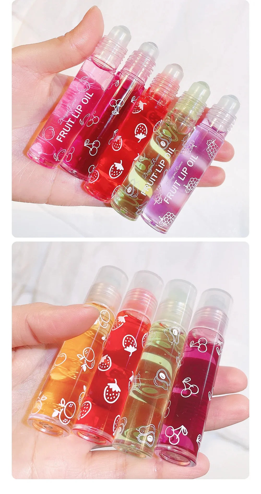 Roll-On Lip Oil, Moisturizing and Hydrating Lip Gloss, Nourishing Lip Balm Liquid for Smooth and Soft Lips, Long-Lasting Shine - Tasawoq
