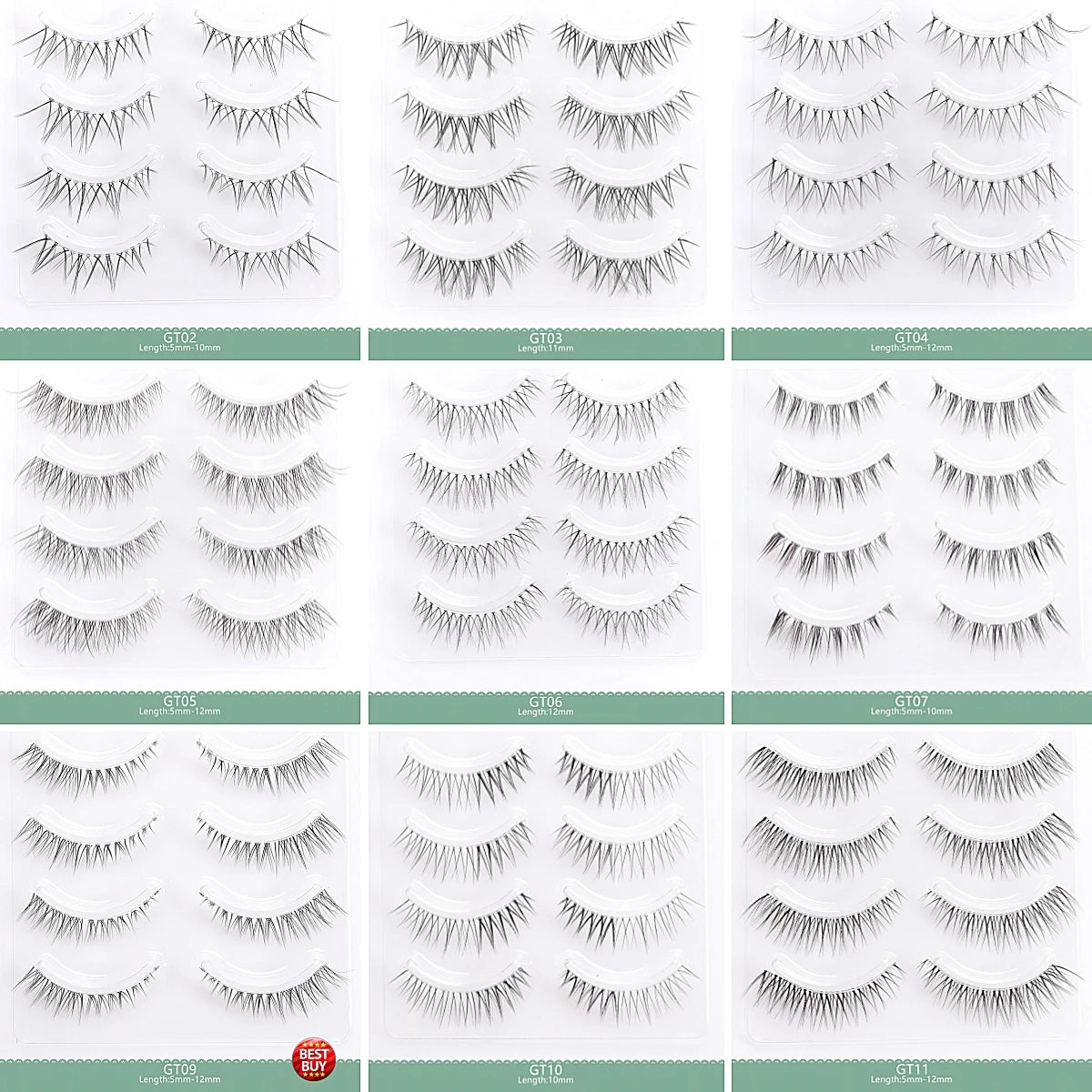 4pairs Natural False Eyelashes Thin Band Hand Made Short Lighter Eyelash Cosplay Korean Fashion Wispy Extension Makeup Tools - Tasawoq
