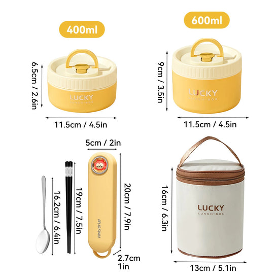 WORTHBUY Portable Sealed Thermal Lunch Box For Kids Stackable Microwave 304 Stainless Steel Bento Box Insulated Food Container