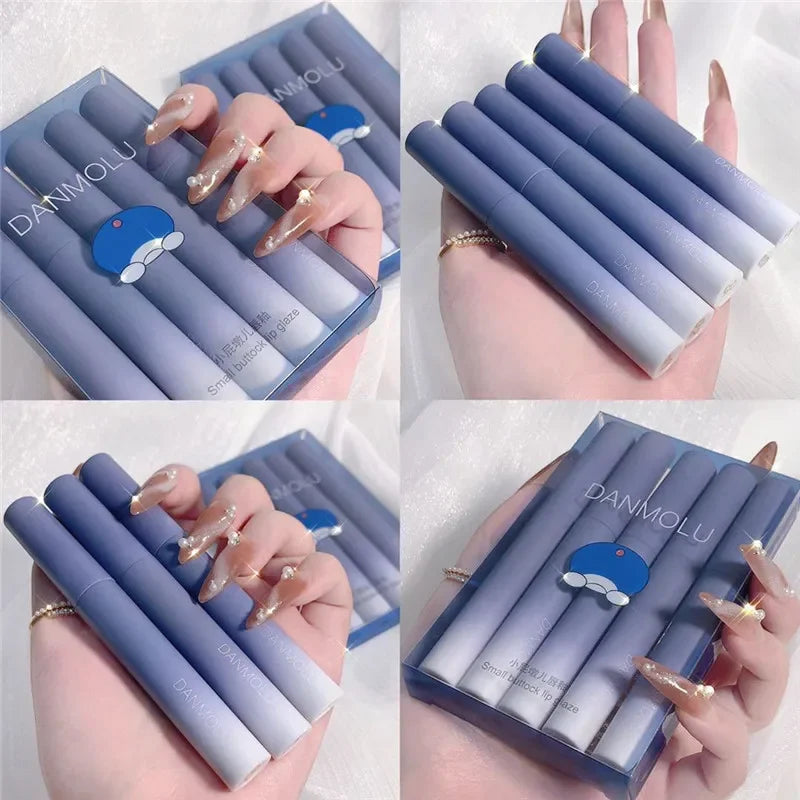 Lipstick Set 5 Colors Matte Long Lasting Waterproof Non-Stick Cup Lip Glaze Not Easy To Fade Red Lips Lip Tint Cosmetic Makeup - Tasawoq