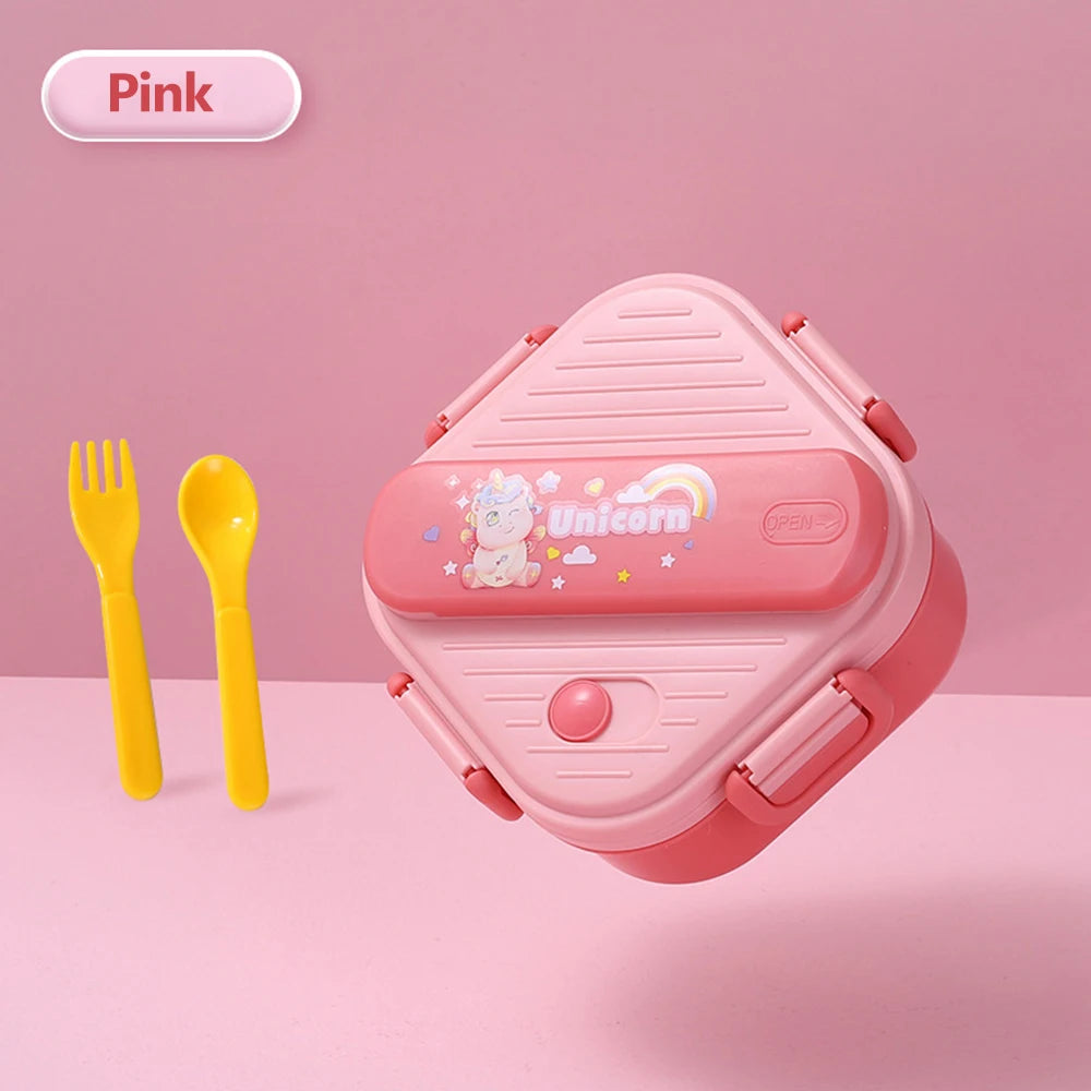 3 Grids Unicorn Lunch Box For Children Students Sandwich Fruit Food Storage Container Cartoon Kids Bento Box For School Camping