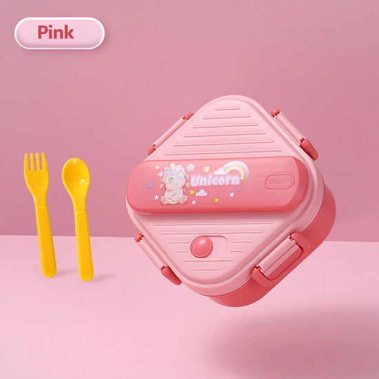 3 Grids Unicorn Lunch Box For Children Students Sandwich Fruit Food Storage Container Cartoon Kids Bento Box For School Camping