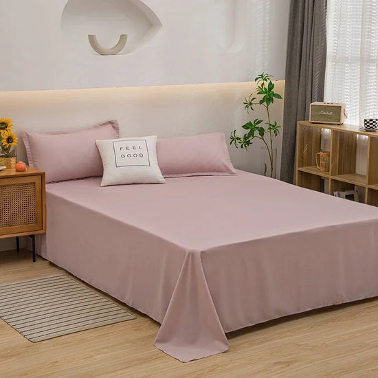 One Solid Color Simple Sheet Machine Washable Single Double Bed Linen Student Dormitory Sheet (pillowcase Not Included)