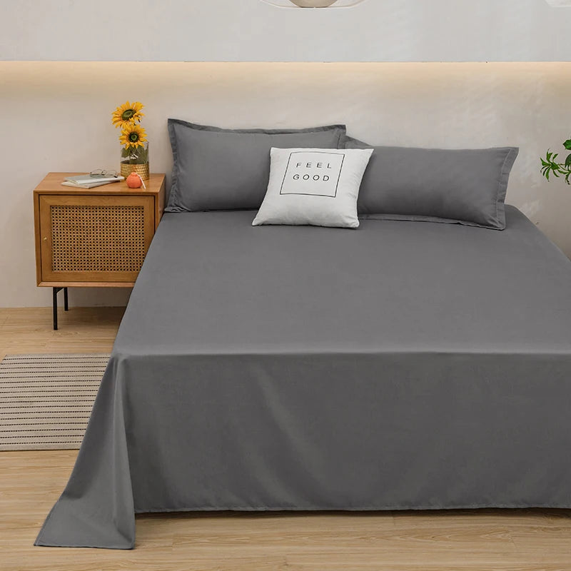 One Solid Color Simple Sheet Machine Washable Single Double Bed Linen Student Dormitory Sheet (pillowcase Not Included)