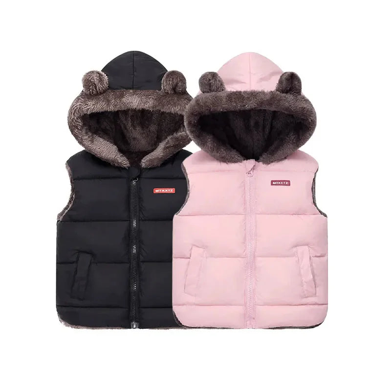 New Hooded Down Vest Coats Autumn Spring Baby Thick Warm Waistcoat Kids Outerwear Children Clothing Boys Girls Jackets Vest 2-6Y - Tasawoq