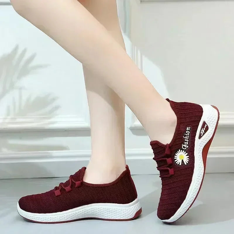 Adult sneakers, women's light running shoes, net shoes, comfortable soft soled sneakers, women's breathable casual single shoes - Tasawoq