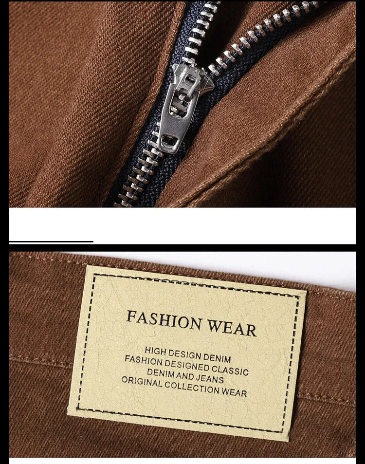 Fashion Loose Straight Business Casual Stretch Denim Pants Male Brand Trousers 3 Colors Plus Size Mens Clothing Slim Jeans 28-44 - Tasawoq