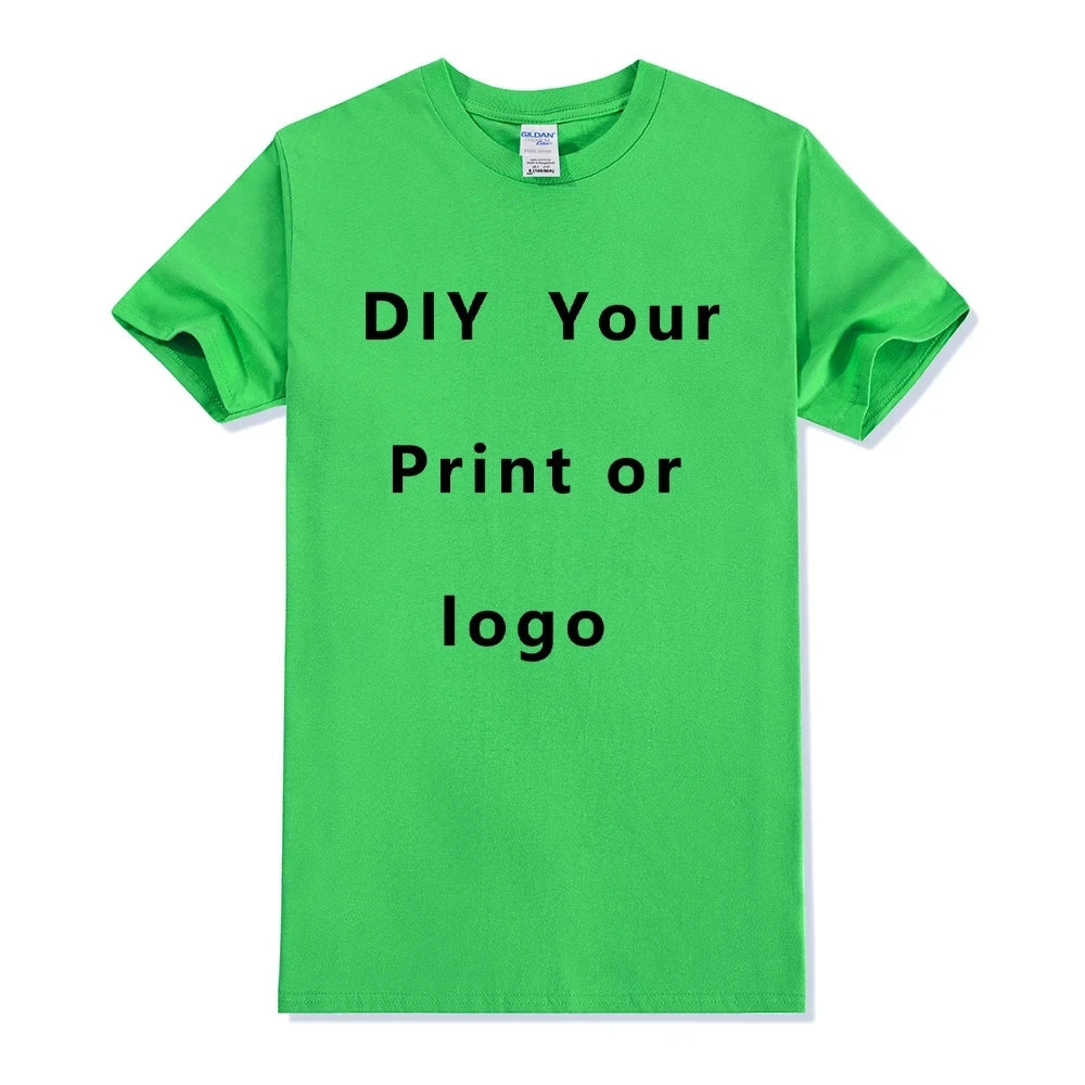 Custom T shirt Women Men Customised Printed 100% Cotton Short Sleeve Your Logo Photo Brand Text Tee Personalize Graphic Clothing - Tasawoq