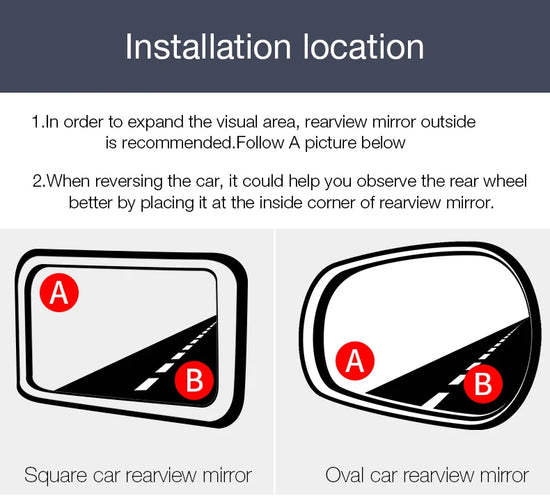2pcs Blind Spot Mirror Car Rearview Mirror HD Adjustable-Degree Convex Glass Universal Car Assecories Broaden Horizons