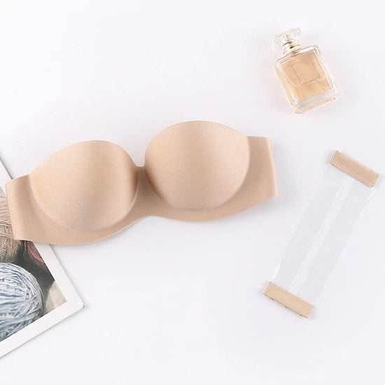 FINETOO Front Closure Sexy Push Up Bra Women Invisible Bras Underwear Lingerie For Female Brassiere Strapless Seamless Bralette - Tasawoq