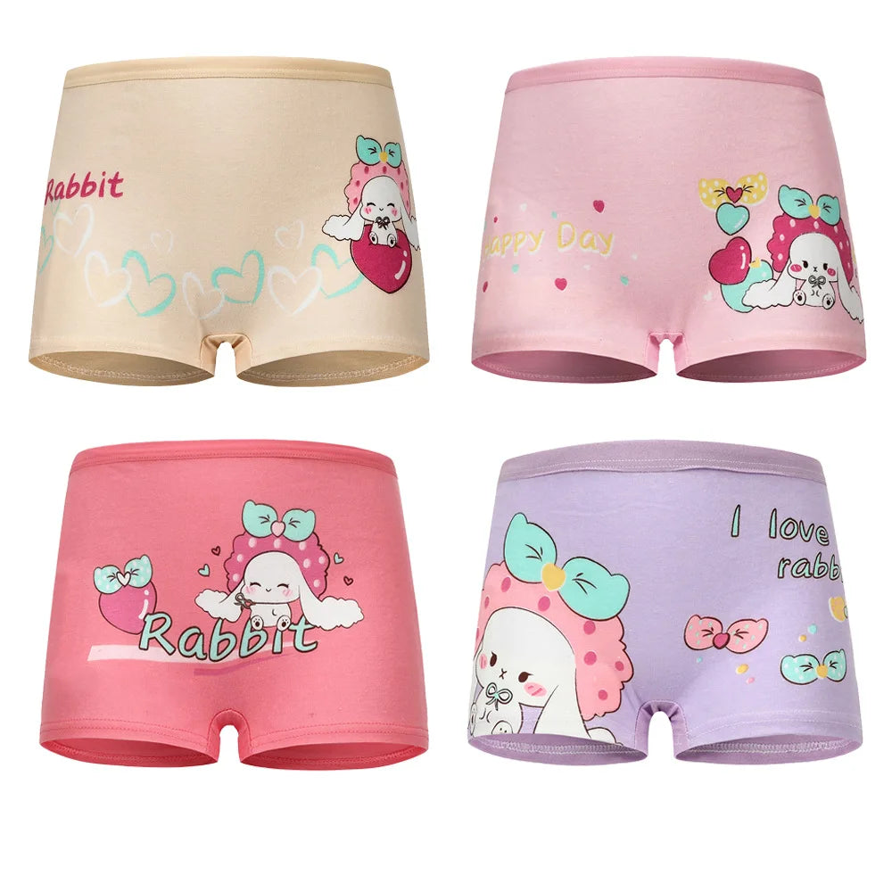 4 Pieces/lot Design Children's Girls Panties Cotton Soft Pretty Cartoon Unicorn Child Underwear for Girls Kids Boxer Breathable - Tasawoq