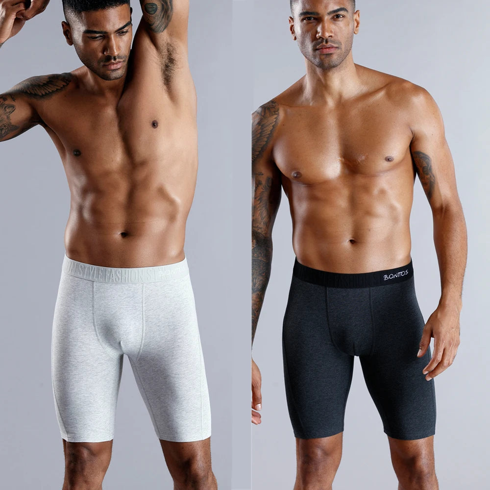 4pcs long boxers for men underwear plus size Men's panties sexy long leg underpants cotton Mens boxer shorts fashion male Trunk - Tasawoq