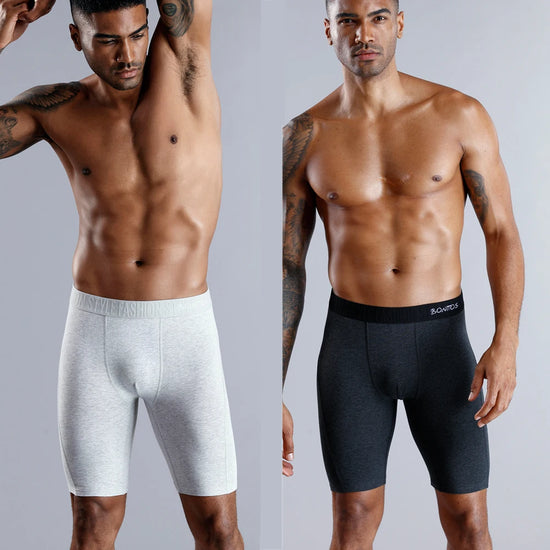 4pcs long boxers for men underwear plus size Men's panties sexy long leg underpants cotton Mens boxer shorts fashion male Trunk - Tasawoq