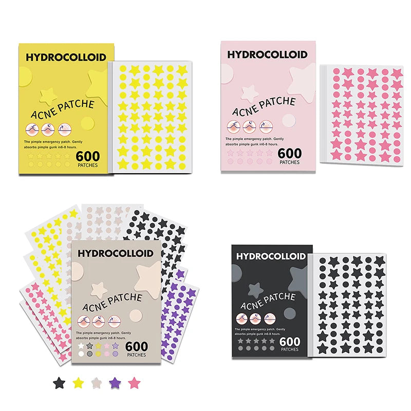 600 PCS/SET Star Pimple Patch Acne Colorful Invisible Acne Removal Skin Care Stickers Concealer Face Spot Beauty Makeup Tools - Tasawoq