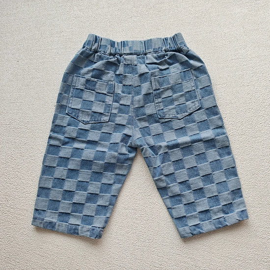 MILANCEL 1-5Y Children Jeans Boys Denim Pants Mid Waist Girls Trousers Fashion Kids Plaid Pants - Tasawoq