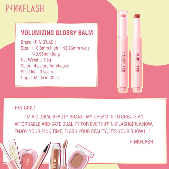 PINKFLASH Dewyful Glossy Lip Balm Long-lasting Moisturizing Lip Glaze Non-stick Lip Tints Women Lips Liner Care Makeup Cosmetics - Tasawoq