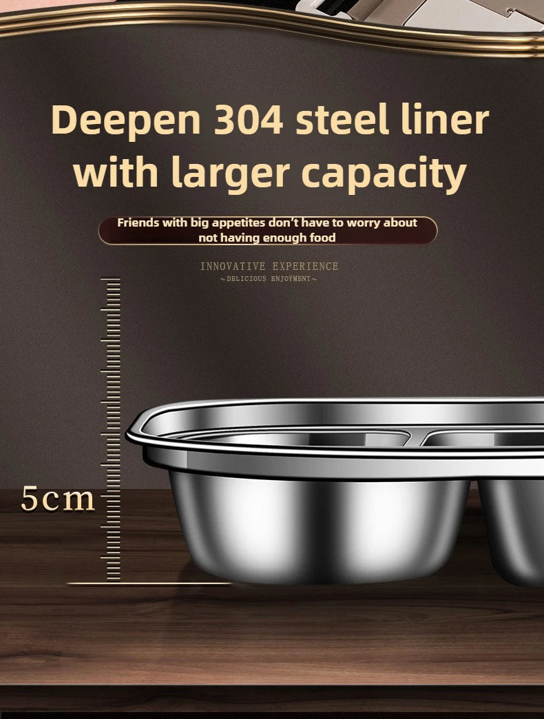 304 Stainless Steel Insulated Lunch Box Office Workers Sealed Portable Lunch Box with Bag Students Kids Commercial Bento Box Set