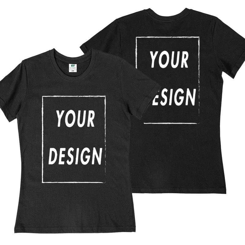 UE Size Custom Team T-shirt for Women, Add Your Own Design in Front and Back, Print and Text, High-quality T-shirt for Men - Tasawoq
