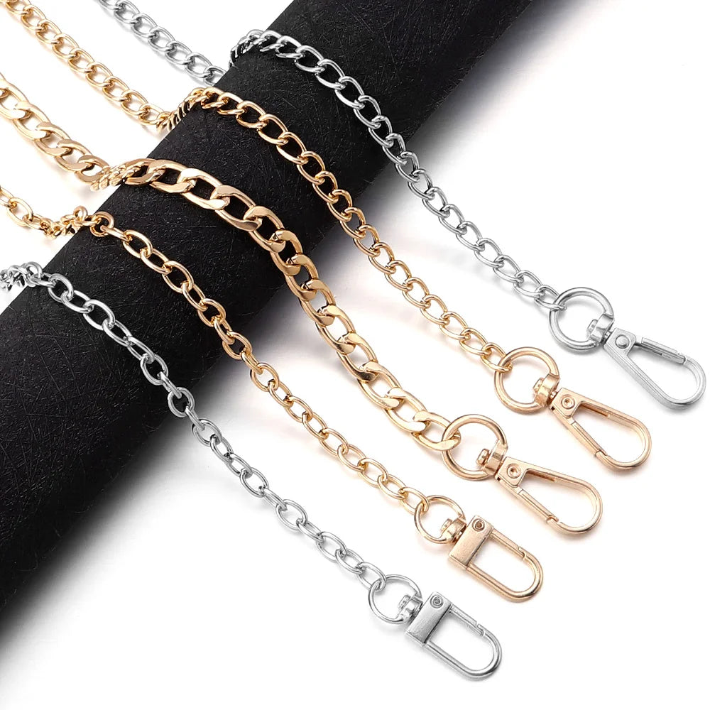 Metal Aluminum Replacement Bag Chain 20/40/80/120cm Women Shoulder strap for bags replace Crossbody chain Bag Accessories - Tasawoq