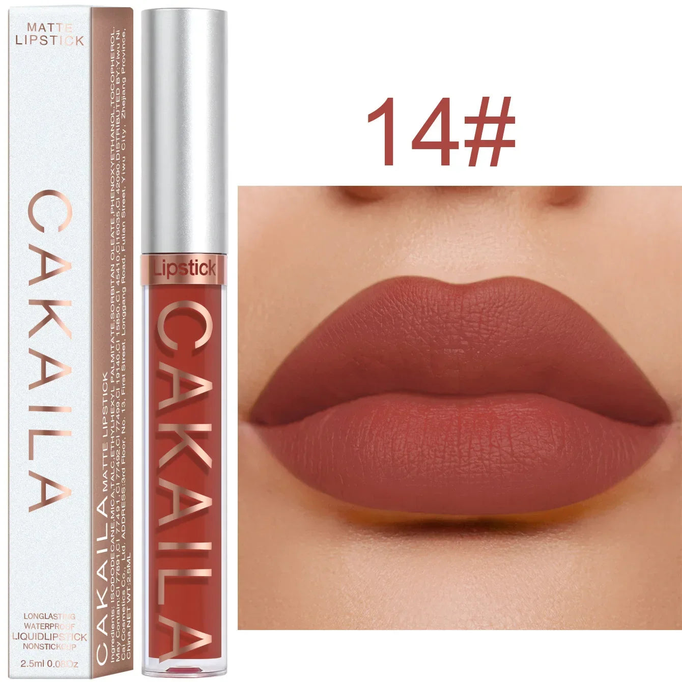 1PC Velvet Matte Lipstick Lip Gloss Light Red Liquid Lip Tint Cream Pigment Long Lasting Silky Texture Lips Women's Cosmetics - Tasawoq