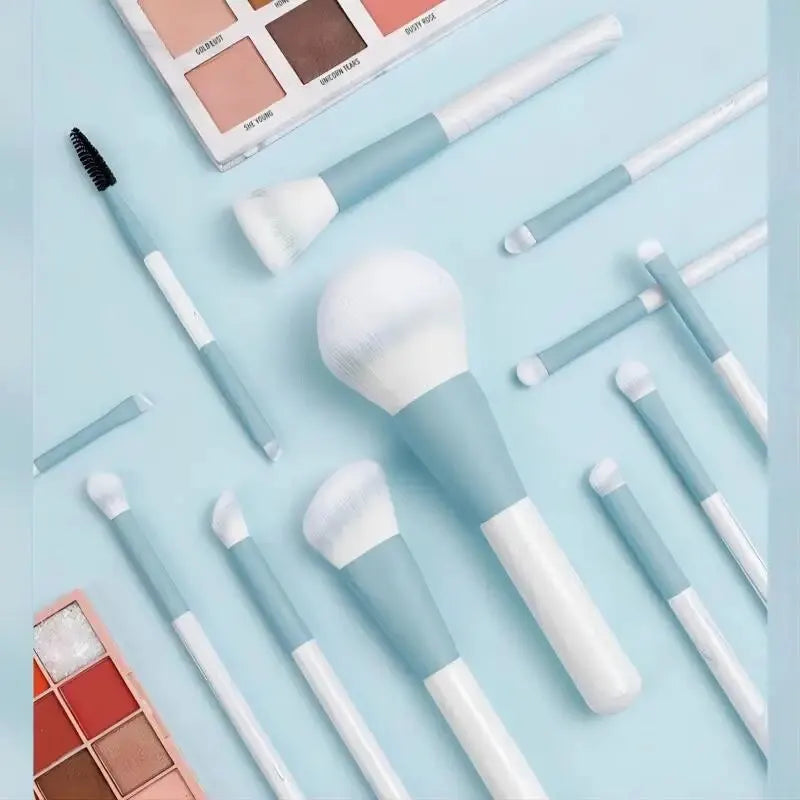 12PCS Makeup Brush Set Ultra Soft Powder Makeup Tools Beginner Point Blush Brush Concealer Brush Knife Edge Eyeliner Brus - Tasawoq