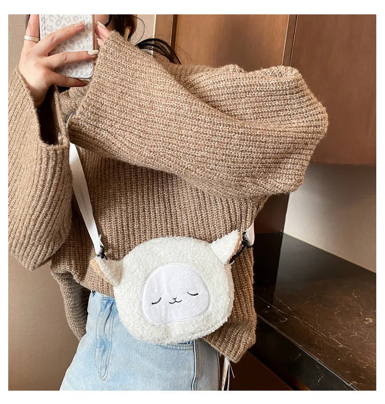 Japanese Style Kawaii Bag Women Cartoon Plush Shoulder Bag for Women New Crossbody Bag Small Phone Purse Bolsa Feminina - Tasawoq