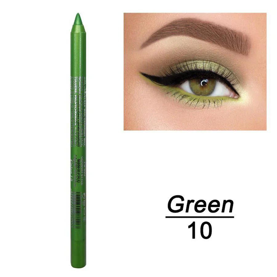 14-Color Colourful Eyeliner Pen, High Pigmented Pearly Shimmer Metallic Smokey Punk Gothic Style Eyeliner, Long Lasting Waterpro - Tasawoq