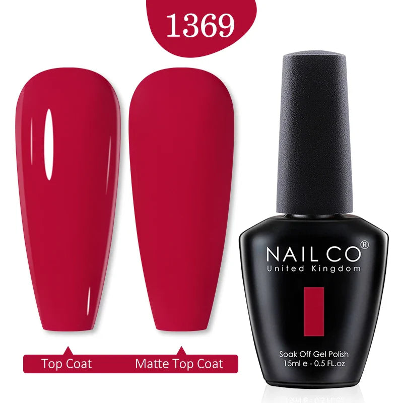 NAILCO Red Colors Series 15ML Nail Gel Polish Nail Supplies Semi Permanent For Nail Art Manicure Soak Off LED UV Hybrid Varnish - Tasawoq