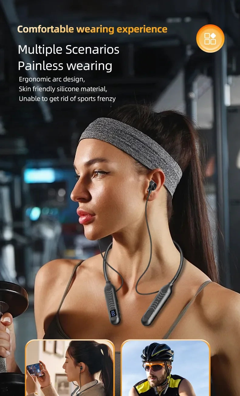 2023 New True Wireless BT Headphones: High Quality, Long Life, Digital Display and Pluggable Memory Card Playback! - Tasawoq