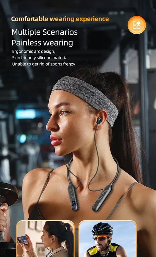 2023 New True Wireless BT Headphones: High Quality, Long Life, Digital Display and Pluggable Memory Card Playback! - Tasawoq