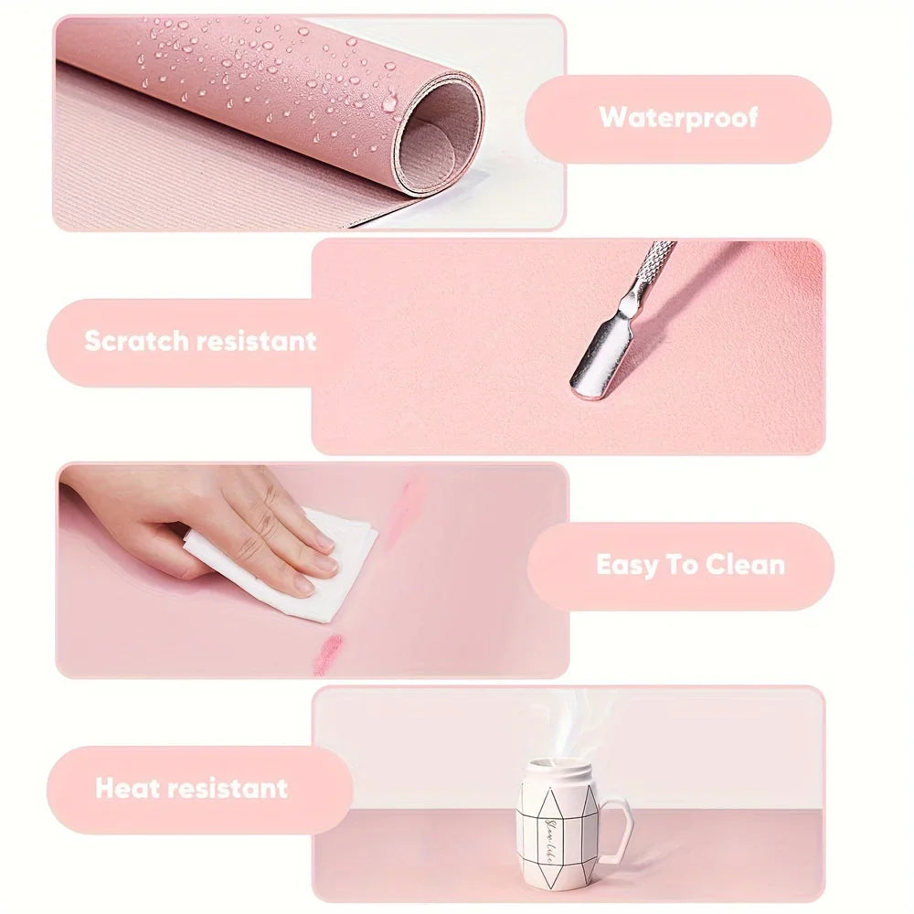 Nail Art Table Mat Foldable Hand Rest Pad For Nail Armrest Cushion Waterproof Scratch Dirt Resistant Leather Studio Desk Mat - Tasawoq