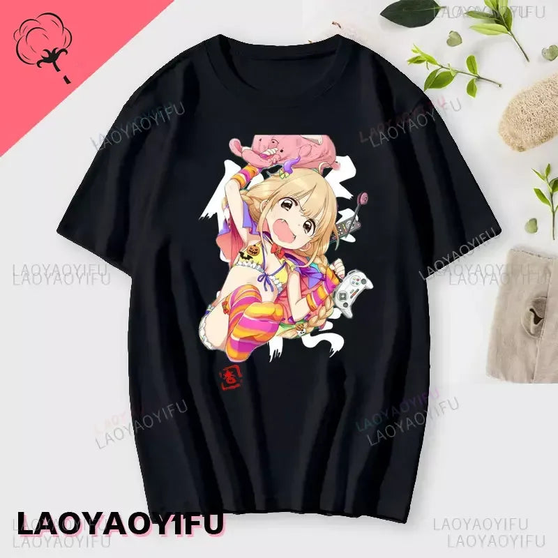 If You Work You Lose - Anzu Futaba Version T-Shirt 2024 New Kawaii Anime Cotton T-shirt Tees for Men Funny cartoon Otaku Tshirt - Tasawoq