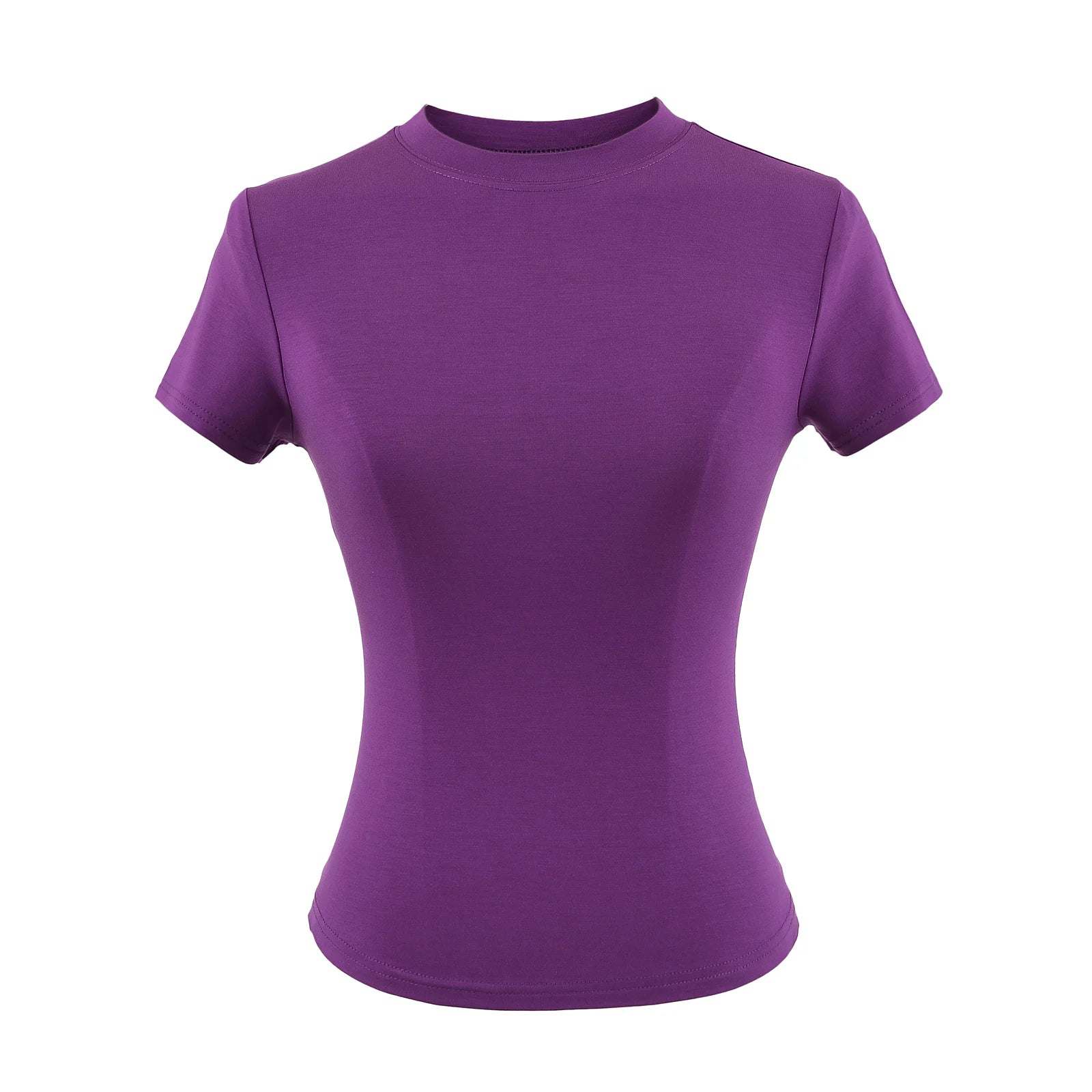 2024 New High Quality Casual T shirt Sexy Slim Short Sleeves Fashion Trend Solid Women Clothing y2k Tops - Tasawoq