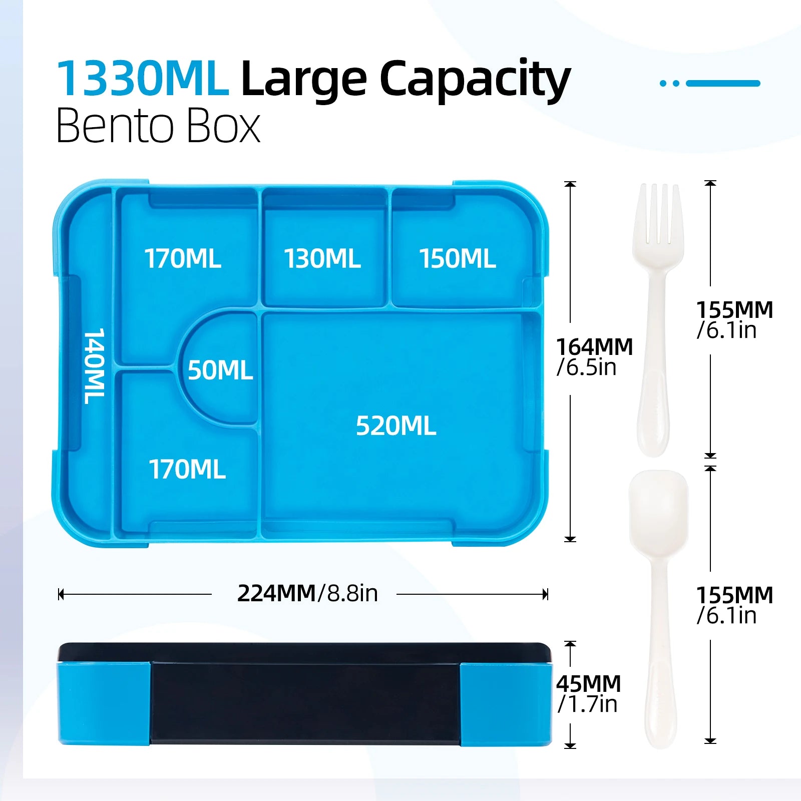 Adorable Pattern Kids Lunch Box Portable Divided Microwave Oven Bento Box Leakproof Food Container For back to school kitchen