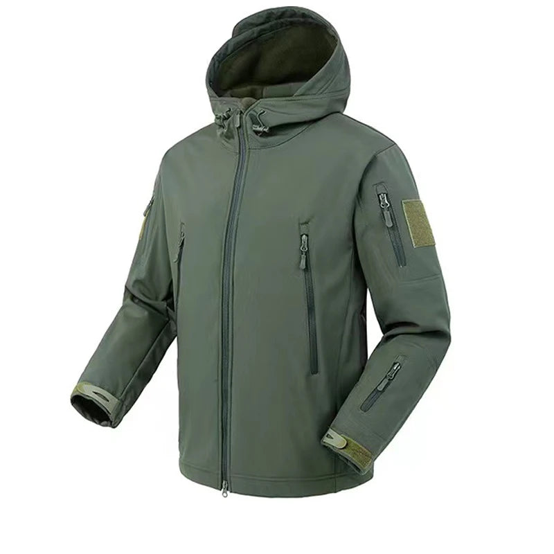 Men's Autumn Winter SoftShell Fleece Waterproof Jackets Male Hood Coats Fishing Hiking Camping Climbing Skiing Pants Trousers - Tasawoq