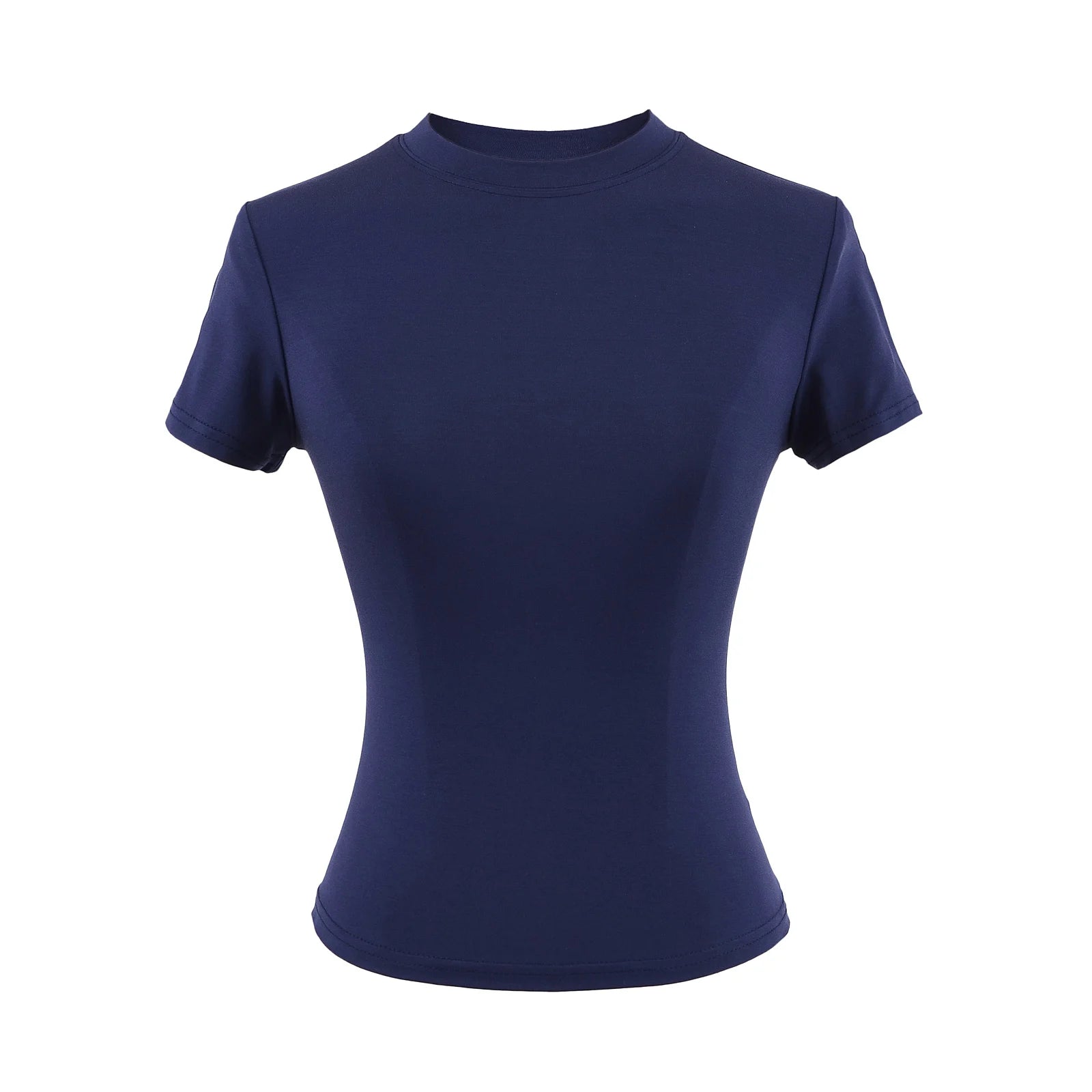 2024 New High Quality Casual T shirt Sexy Slim Short Sleeves Fashion Trend Solid Women Clothing y2k Tops - Tasawoq