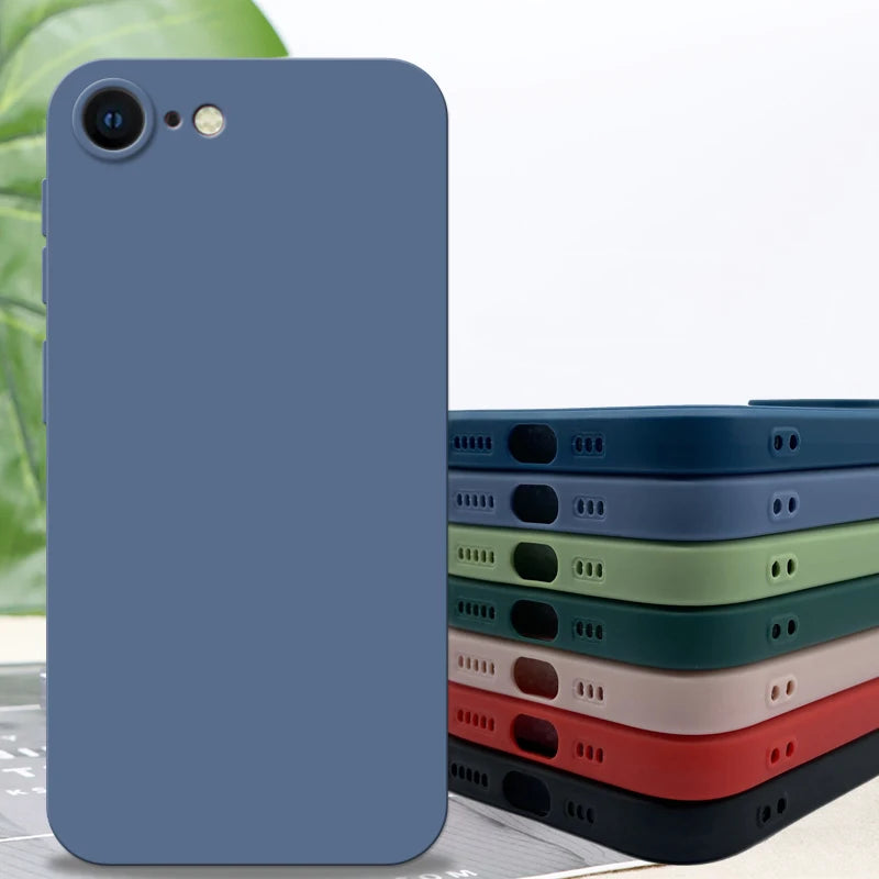 For iPhone 8 Case For iPhone SE 2022 2020 7 8 Cover Case Luxury Shockproof Soft TPU Liquid Silicone Phone Back Case For iPhone 8 - Tasawoq