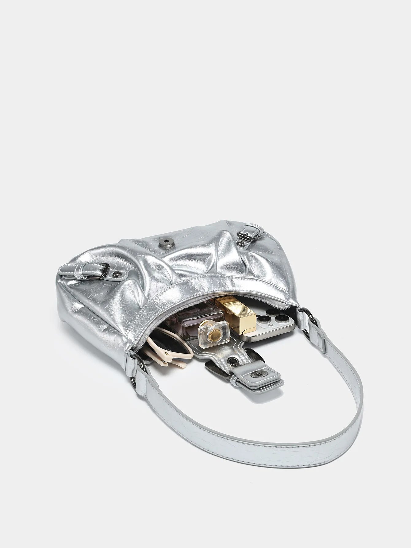 2024 spring hot selling Maillard style retro style small bag spicy girl Y2K wasteland style vintage leather shoulder armpit bag - Tasawoq