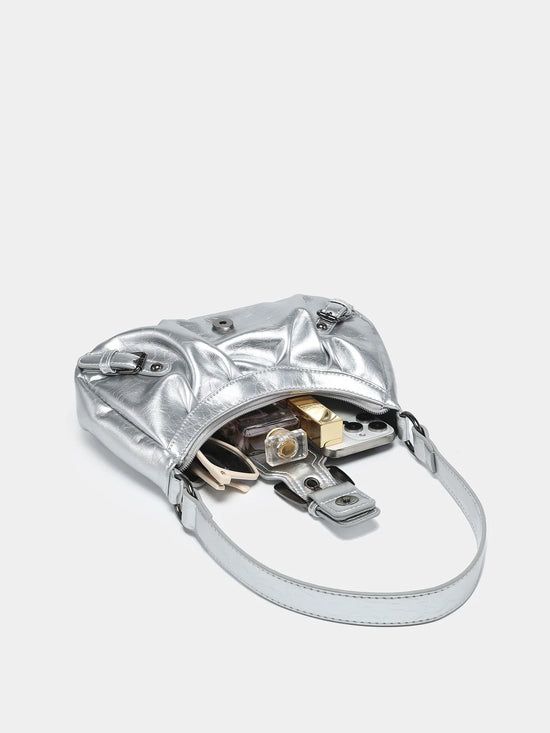 2024 spring hot selling Maillard style retro style small bag spicy girl Y2K wasteland style vintage leather shoulder armpit bag - Tasawoq
