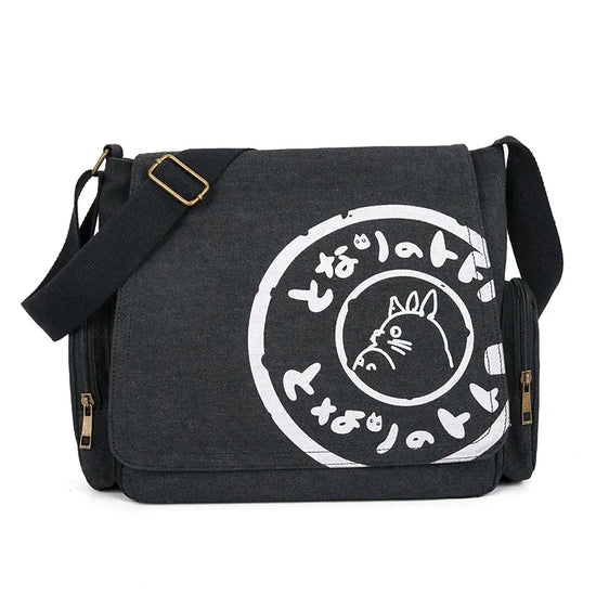 Vintage Cartoon Women Canvas Messenger Bag Large Capacity Tote Bag Women Shoulder Handbag - Tasawoq