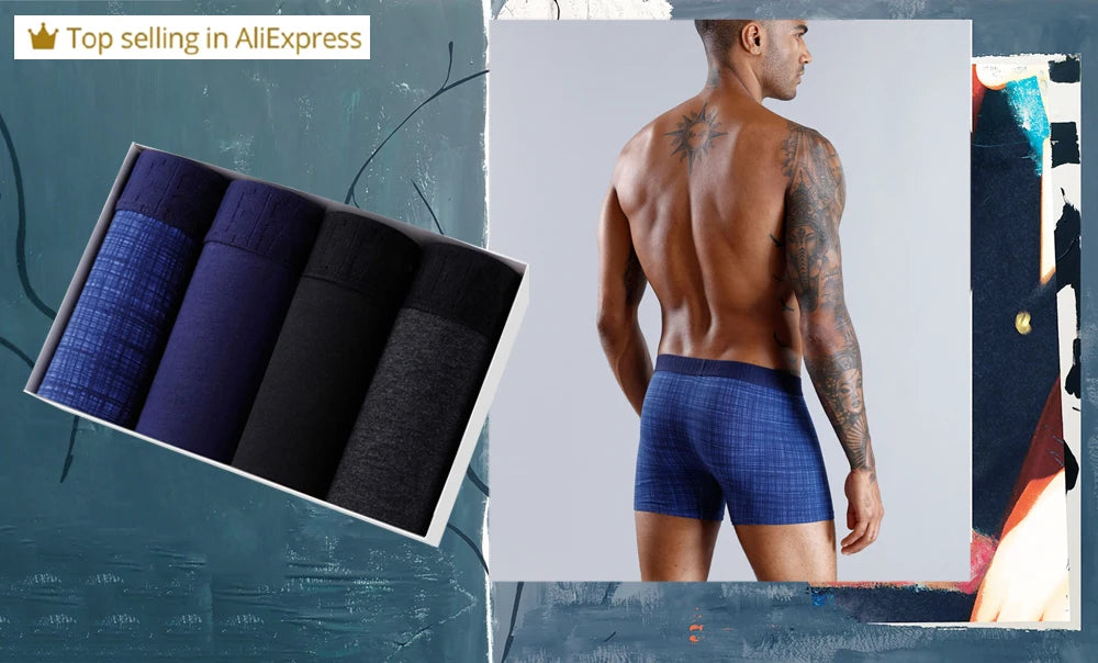 5pcs Pack 2025 Men Panties Polyester Underwear Male Brand Boxer And Underpants For Homme Lot Luxury Set Sexy Shorts Gift Slip - Tasawoq