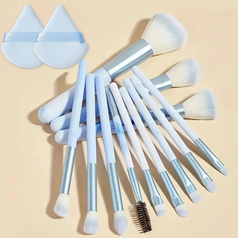 12PCS Makeup Brush Set Ultra Soft Powder Makeup Tools Beginner Point Blush Brush Concealer Brush Knife Edge Eyeliner Brus - Tasawoq